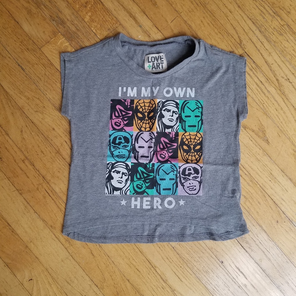 Girls LOVE+ART Hero Crop Muscle Tee